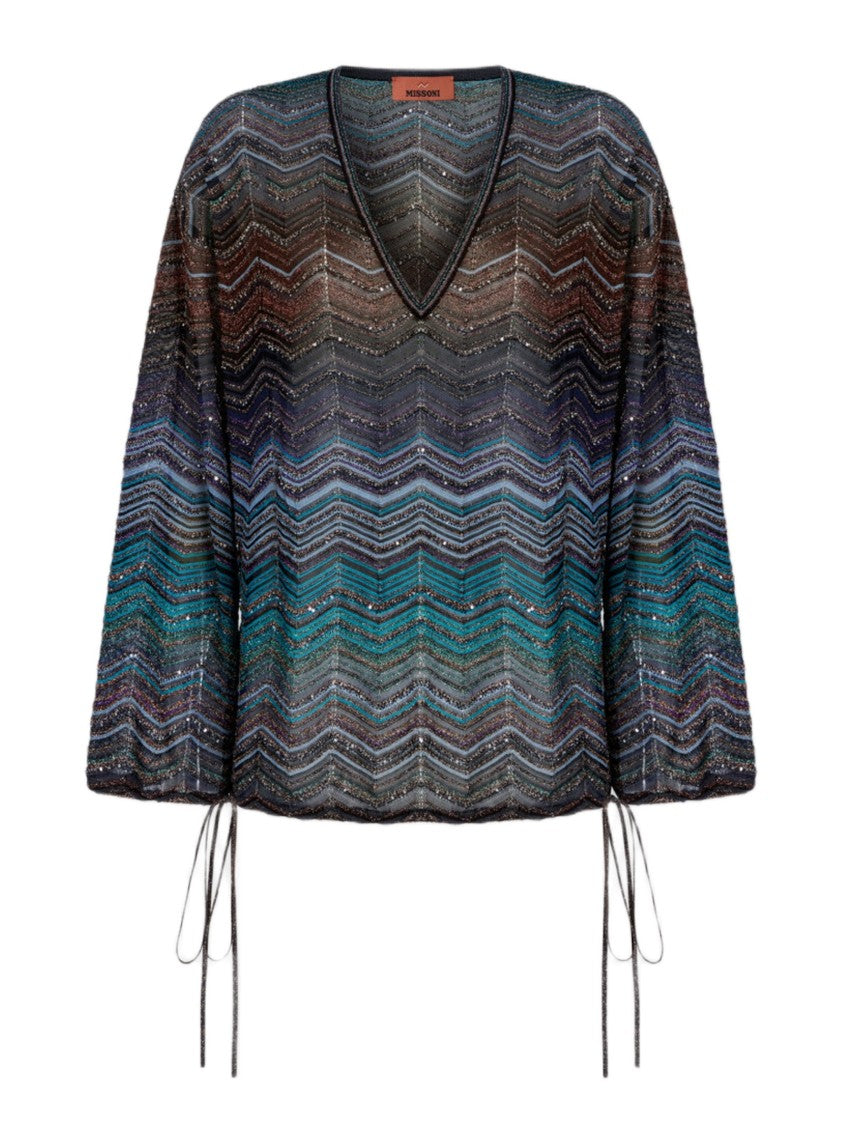 Missoni Multicolor Over Chevron Sequin Blusa