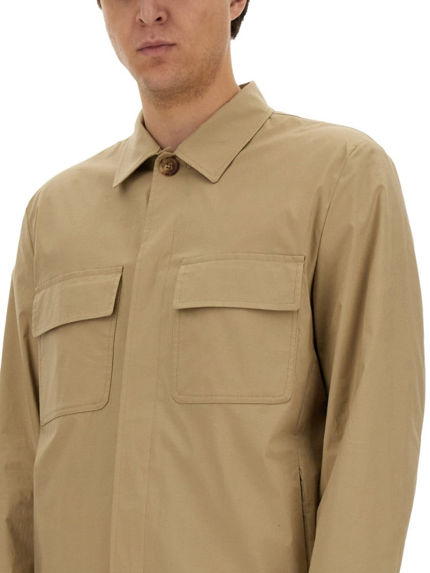 Lardini Structured Cotton-Blend Shirt Jacket