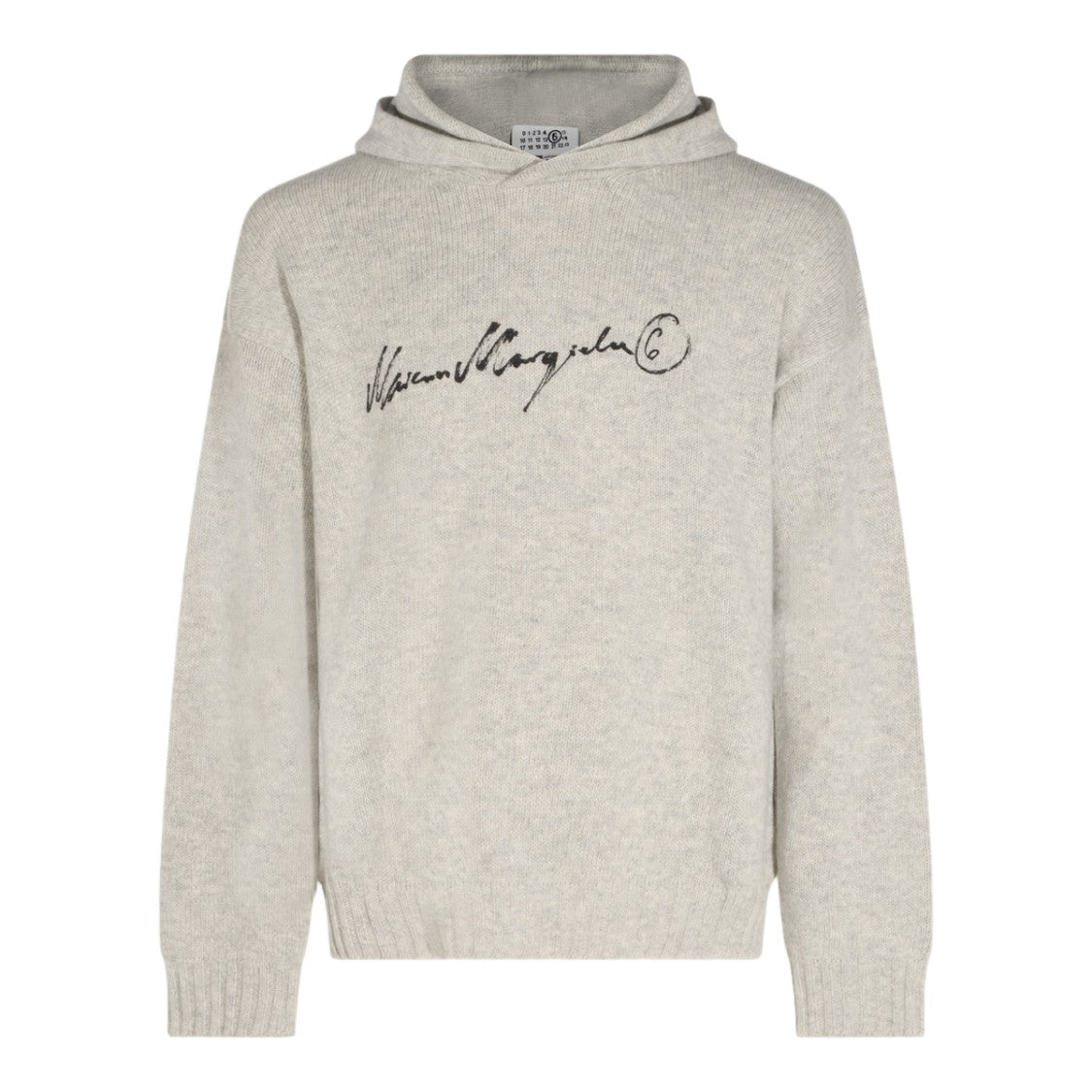 Mm6 By Maison Margiela Hooded Sweater With Handwritten Script Detail And Relaxed Fit