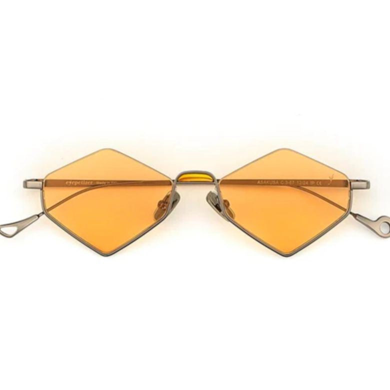 Eyepetizer Asakusa C.3-67 Geometric Amber-Toned Sunglasses With Minimalist Design