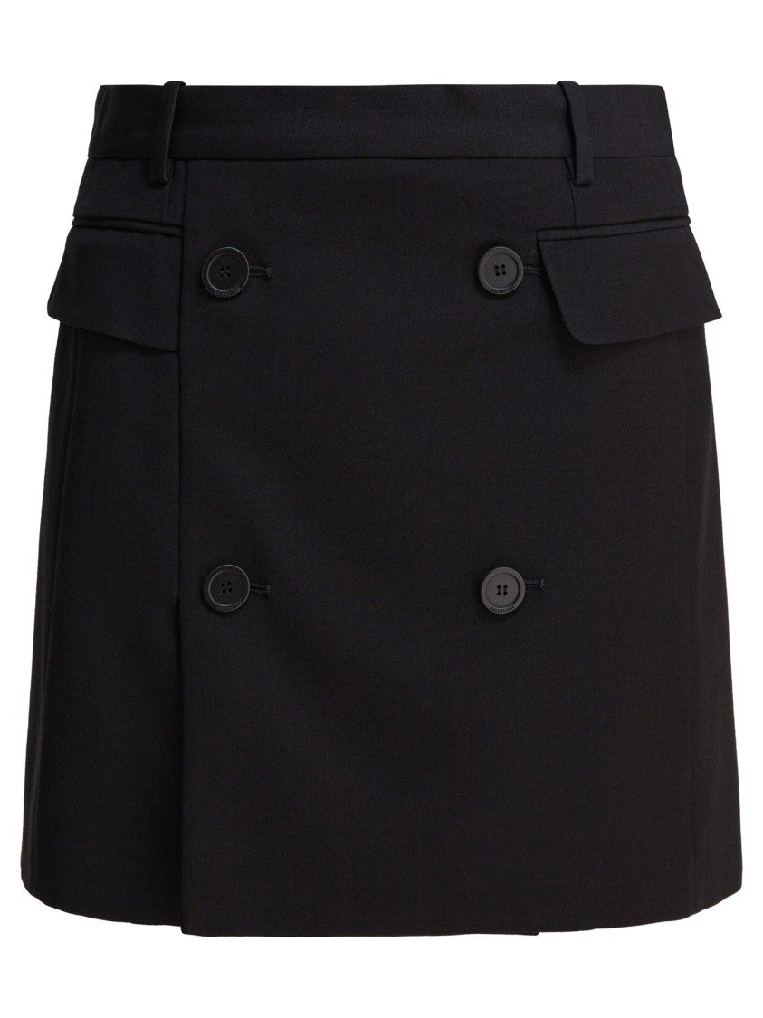 Balenciaga Viscose And Wool Twill Miniskirt