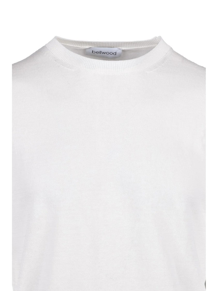 Bellwood White Crewneck Cotton Sweater