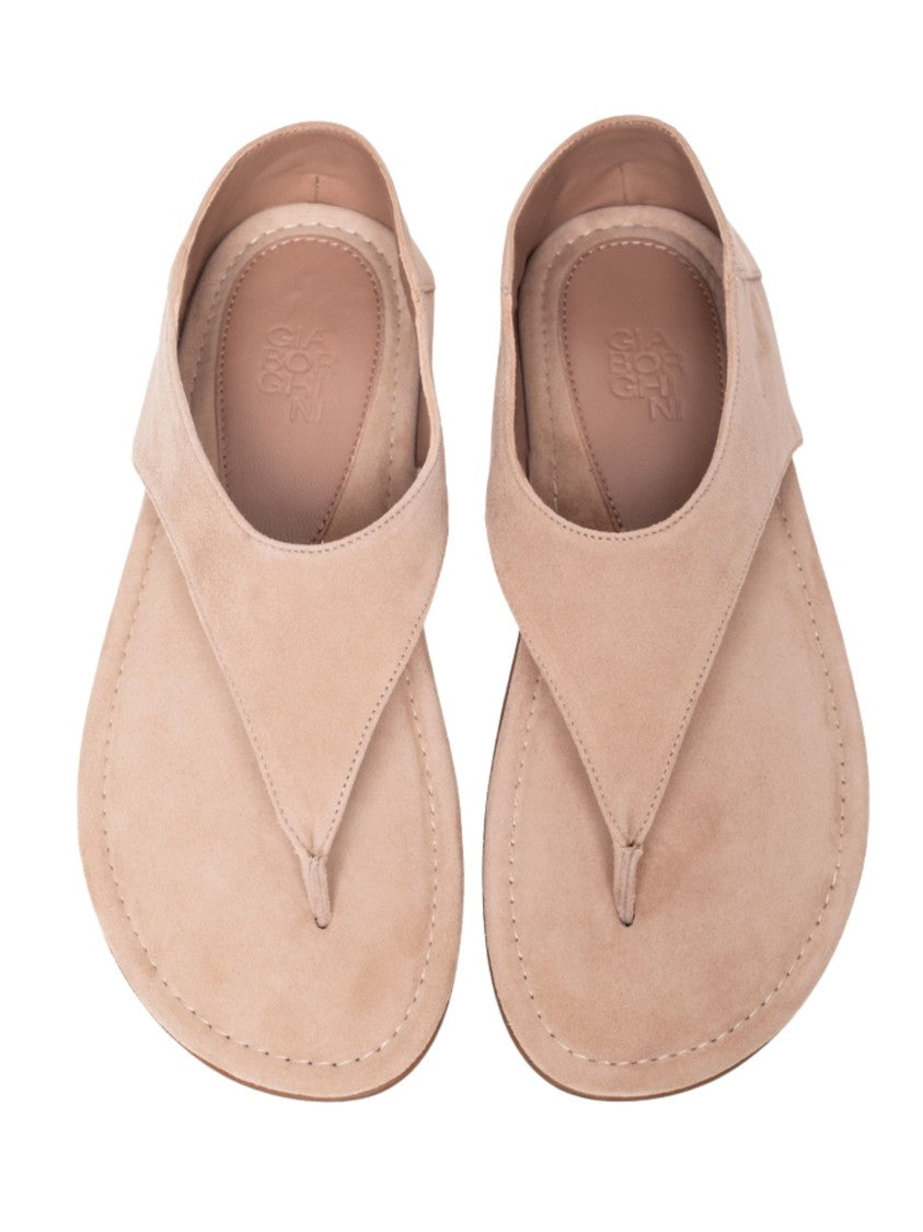 Gia Borghini Beige Wrap Around Suede Sandals