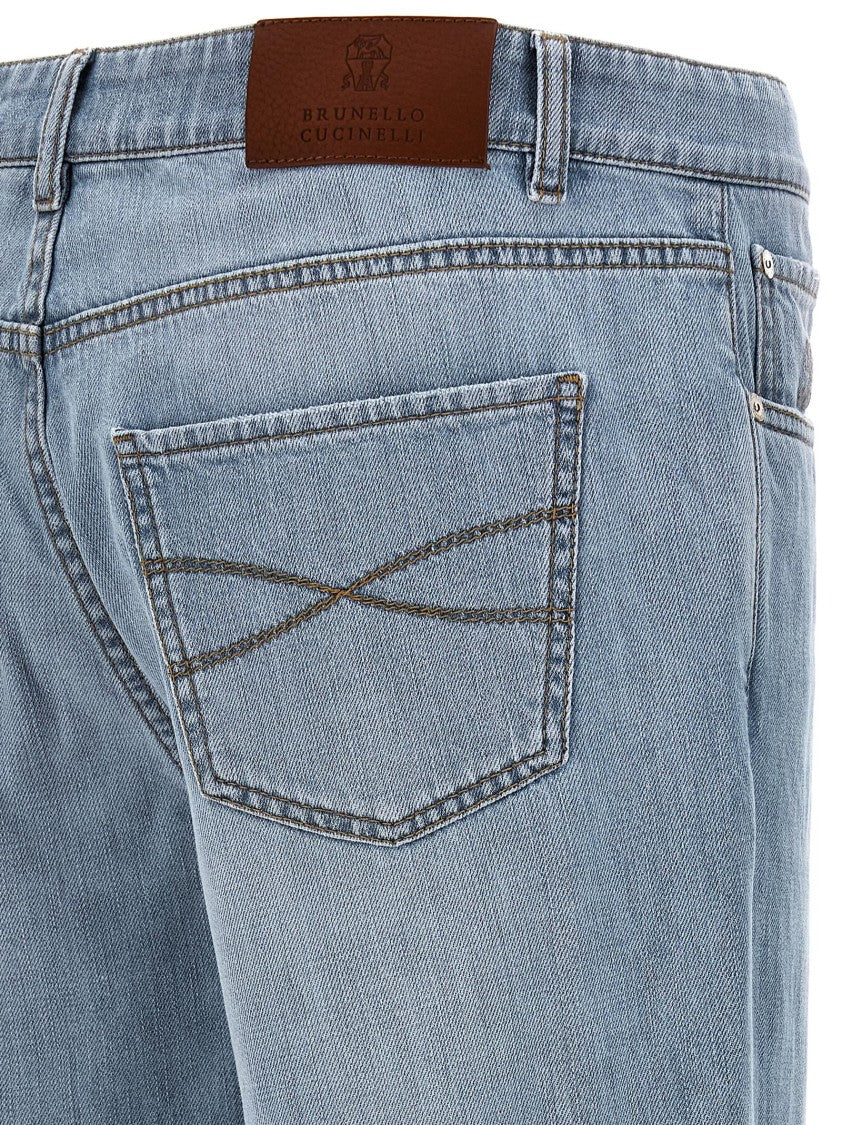 Brunello Cucinelli Logo Embroidery Jeans