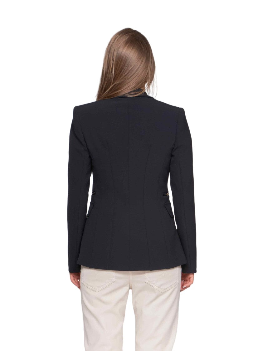 Elisabetta Franchi Tailored Black Blazer With Structured Shoulders And Classic Lapel