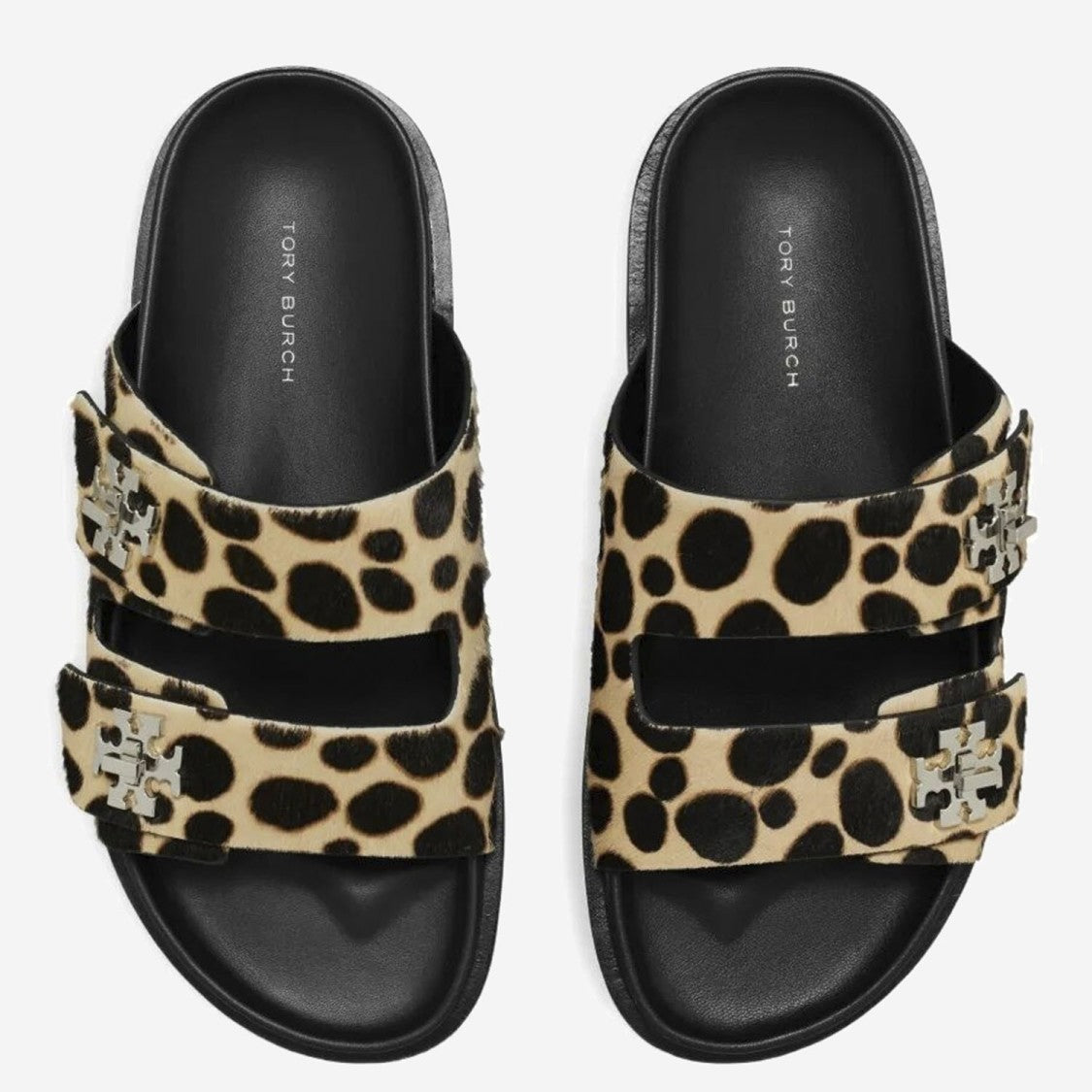 Tory Burch Slider Sandals With Leopadrata Pattern