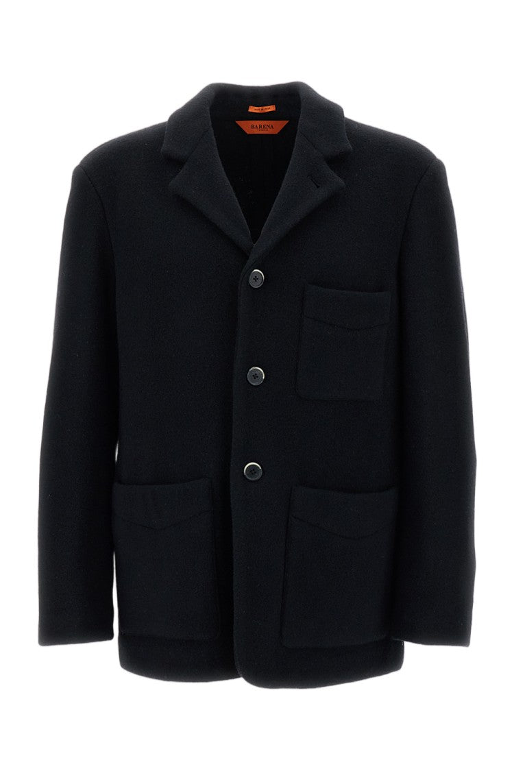 Barena Black Velona Wool-Blend Notch Lapels Blazer