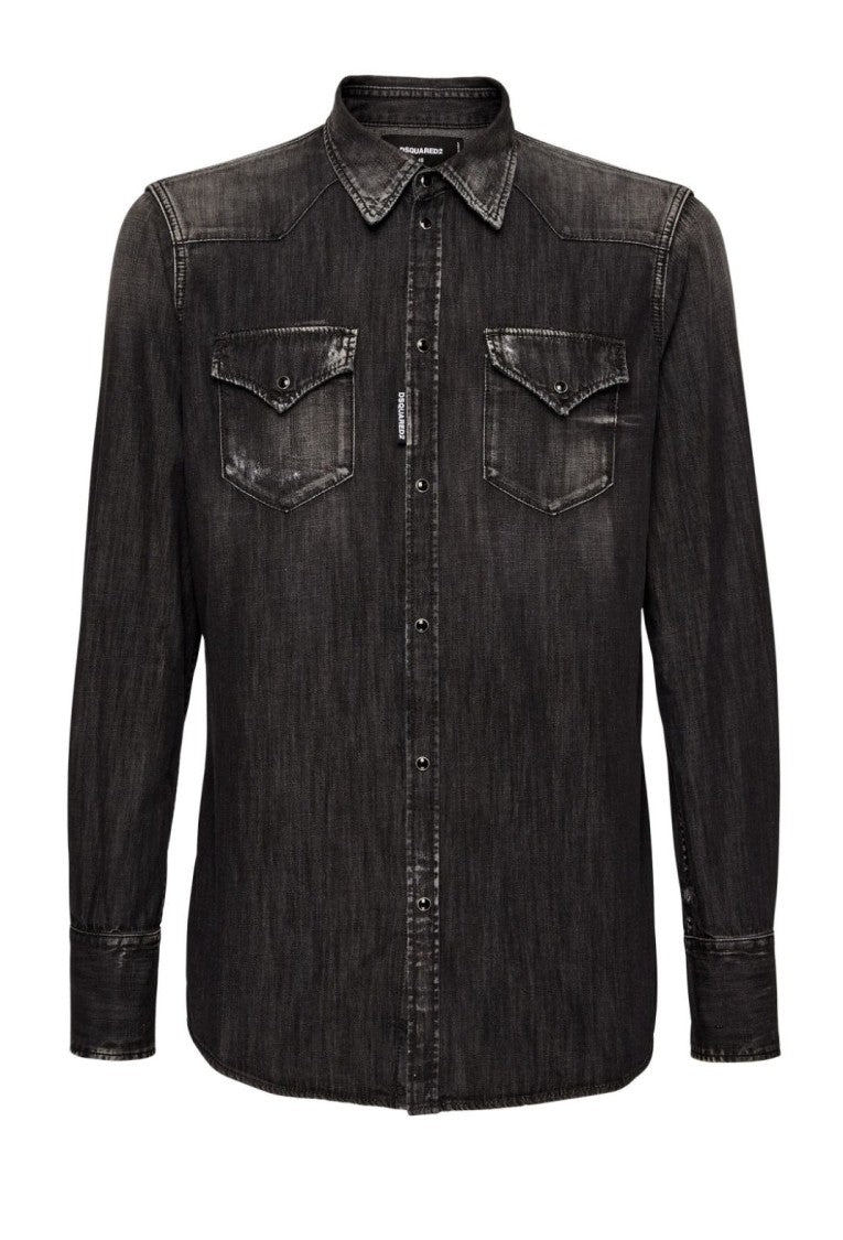 Dsquared2 Tailored Black Denim Shirt