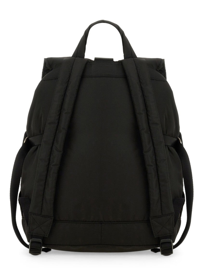 Ganni Black Backpack With Flap Closure