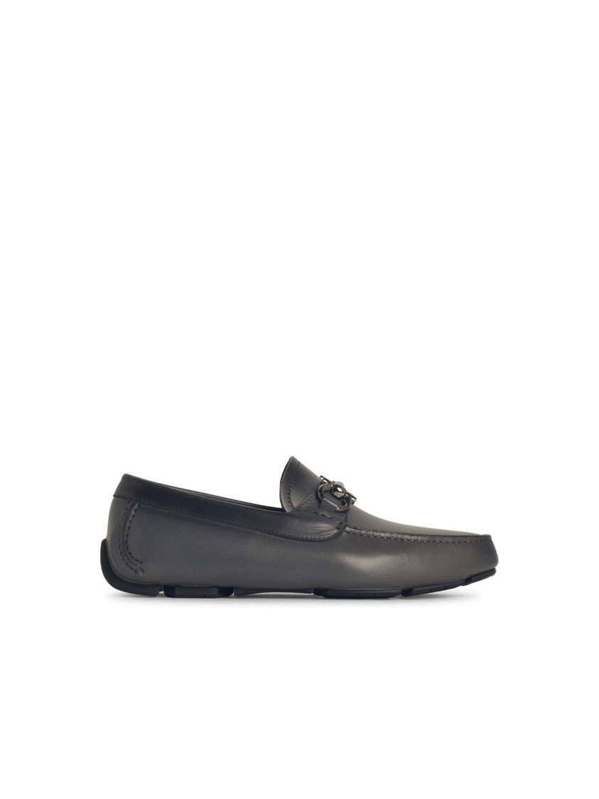 Salvatore Ferragamo Black Calfskin Leather Loafers