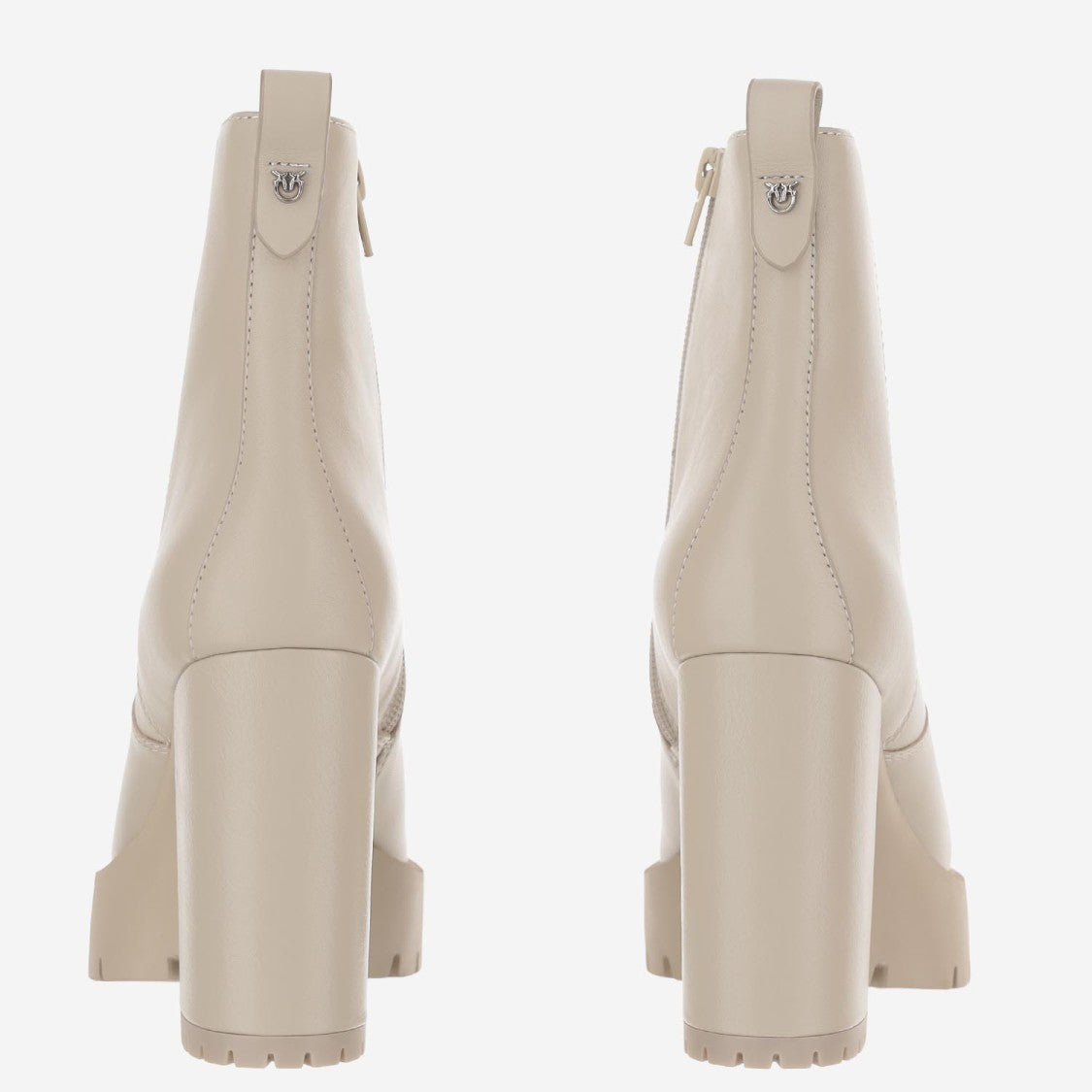 Pinko Ivory Clara 01 Platform Leather Boots