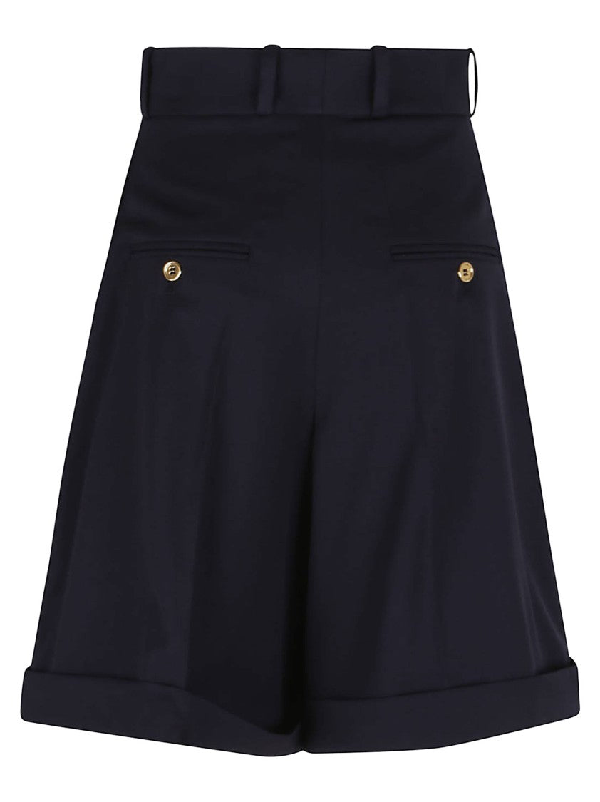 Patou Tailored Black Bermudas With Rolled Cuffs