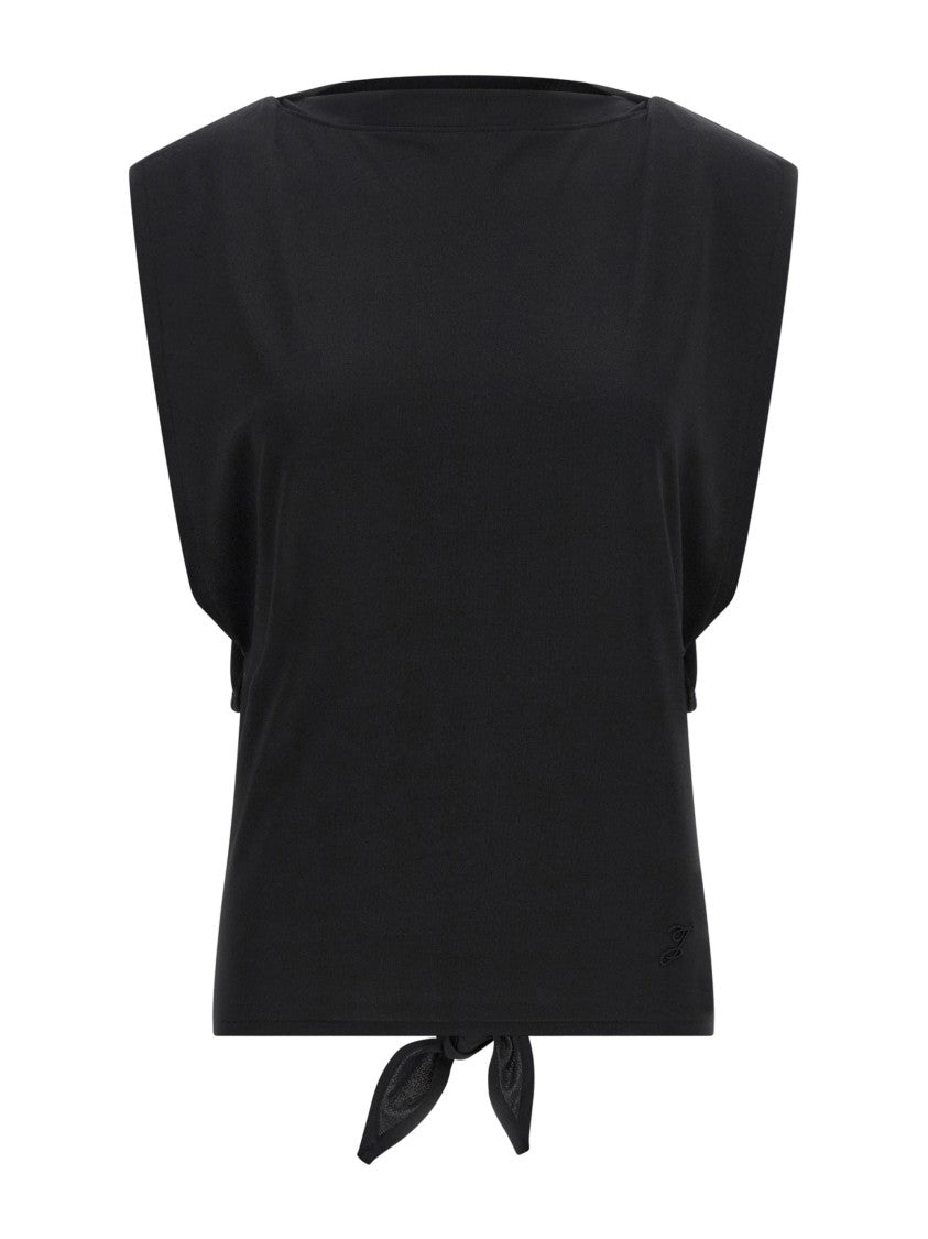 Jacquemus Black Boxy Silhouette Tied Knot Tank Top