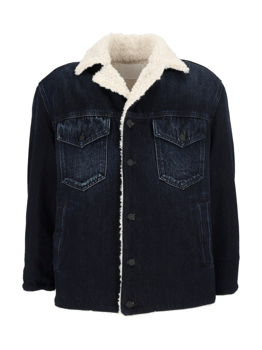 Dondup Sherpa-Lined Boxy Dark Denim Jacket