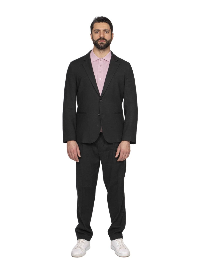 Paolo Pecora Black Notch Lapel Tailored Blazer