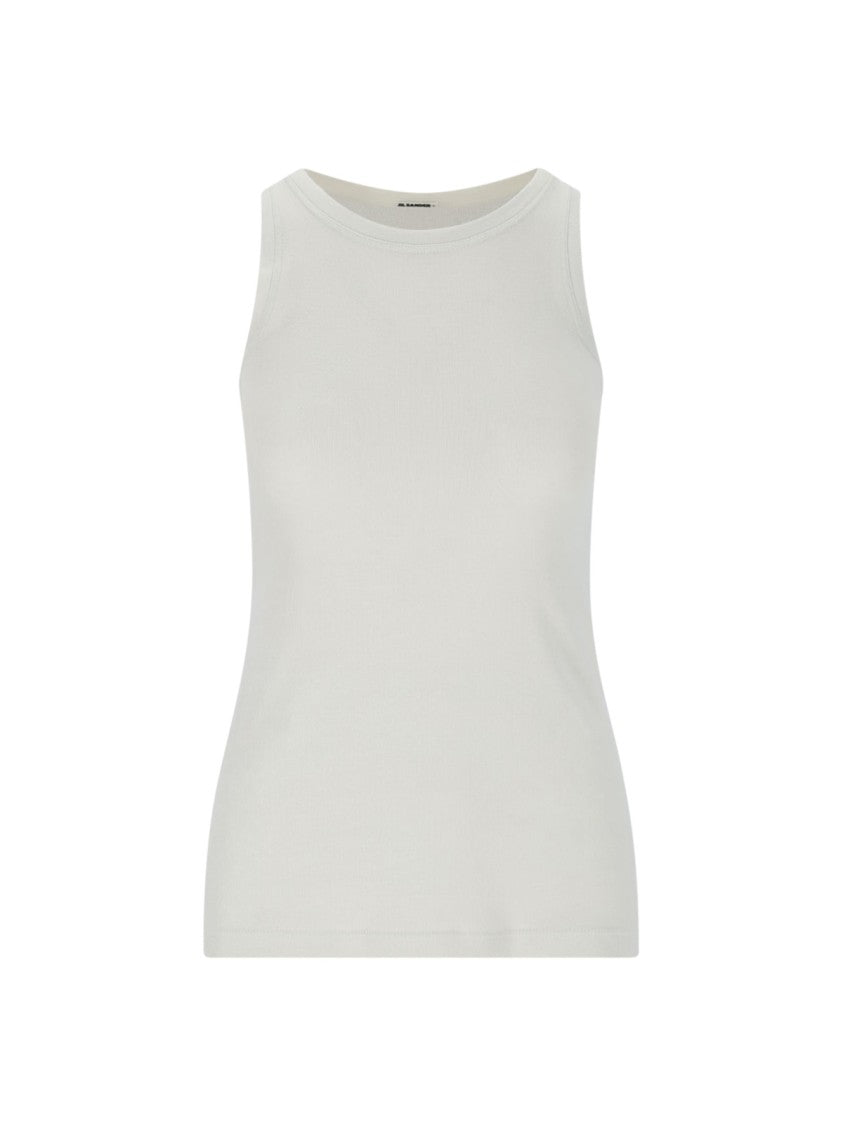 Jil Sander Tank Top Set Of 3 – White, Cream & Green