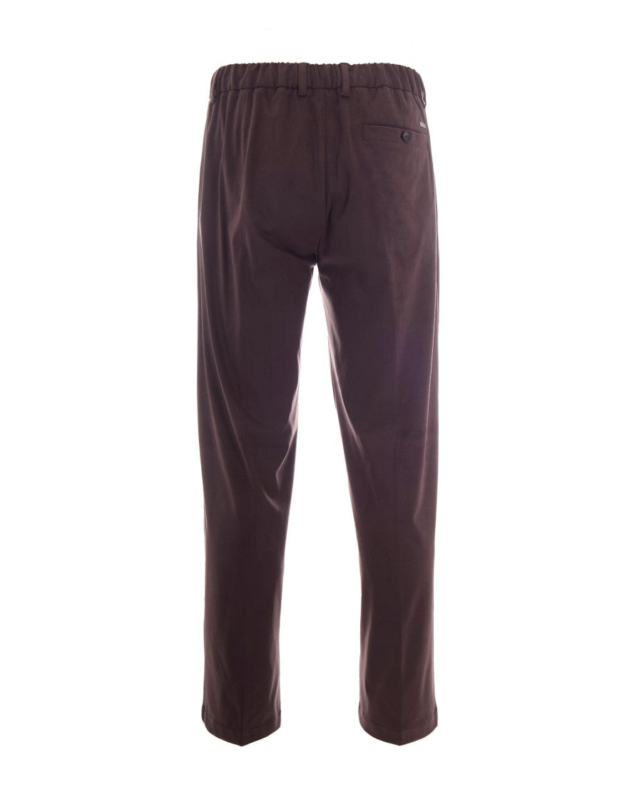 Herno Dark Brown Pinces Drawstring Formal Pants