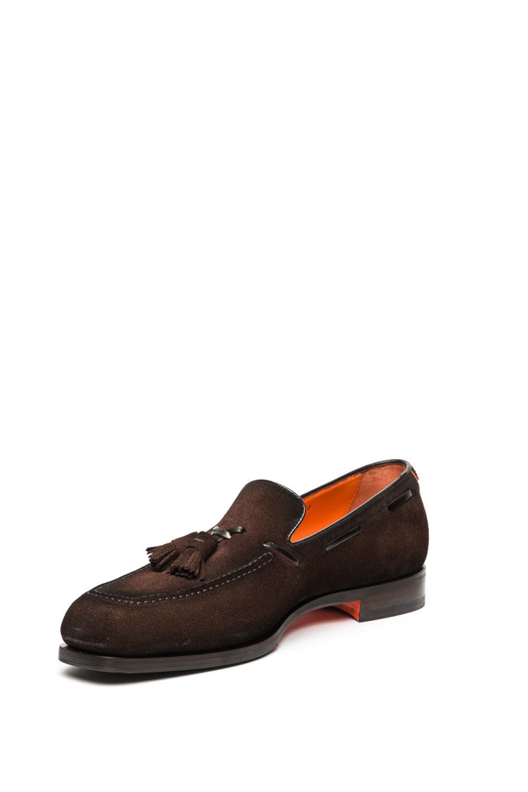 Santoni Suede Moccasins With Tassels