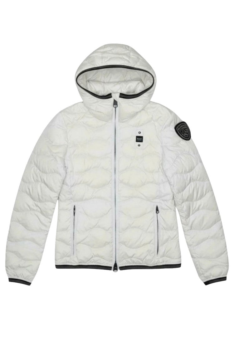 Blauer White Wave-Quilted Hooded Polyamide Puffer Jacket