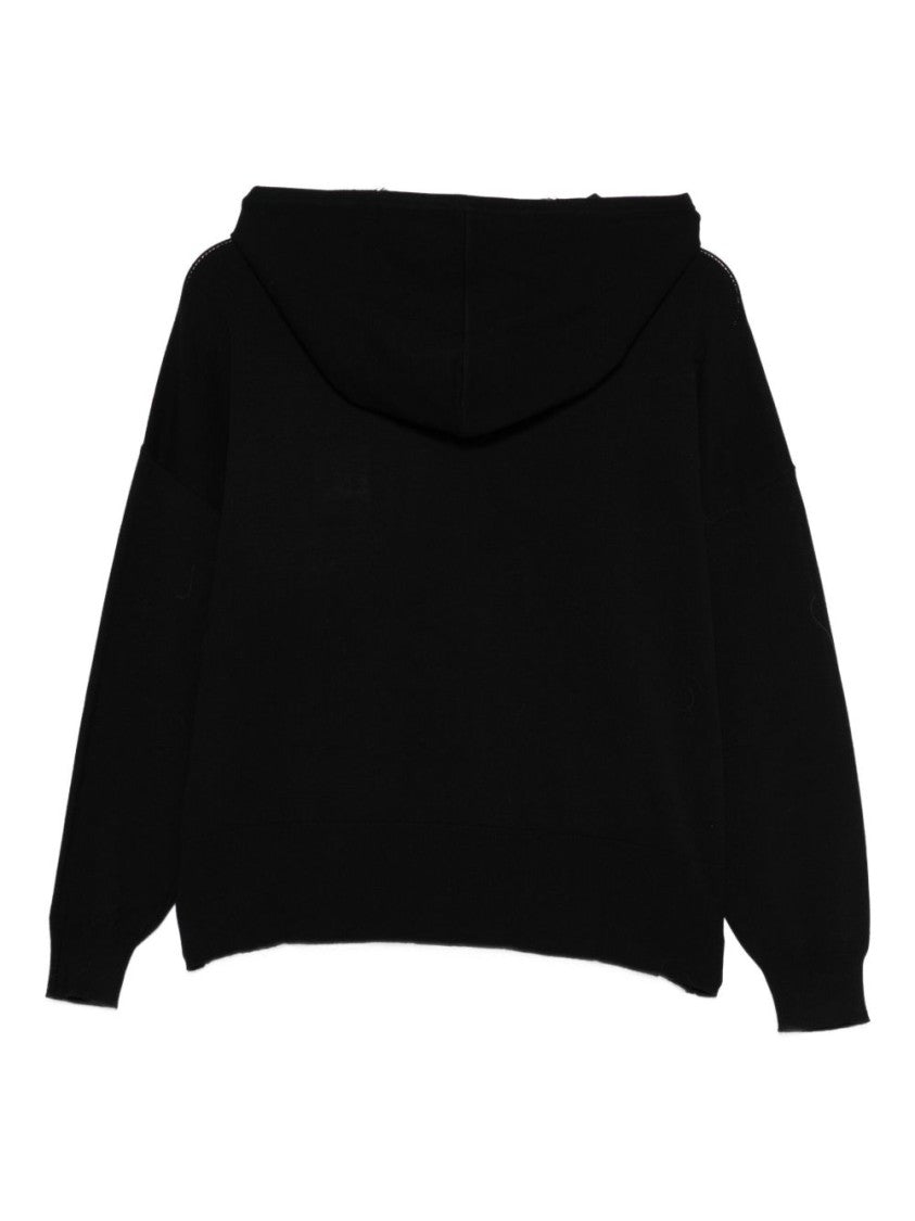 Liu Jo Relaxed Fit Black Sweater With Hood