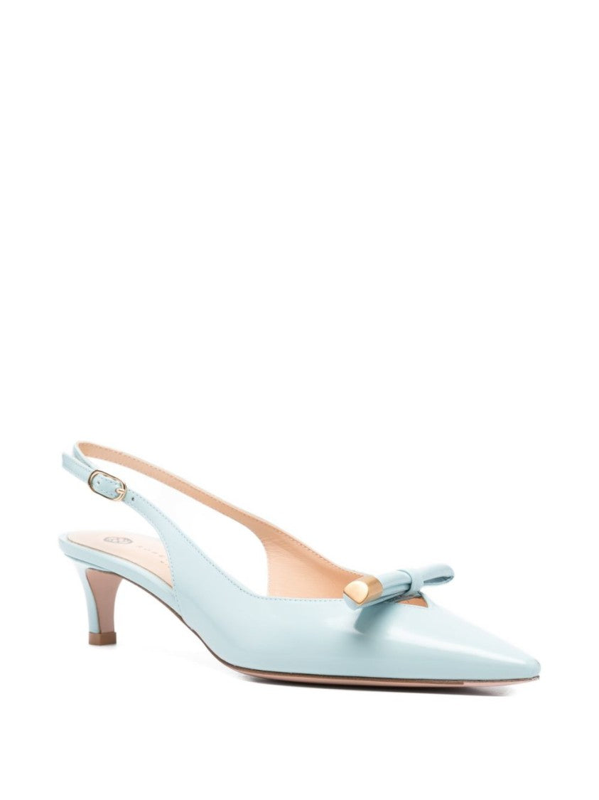 Roberto Festa Light Blue Bow Detail Slingback Heels