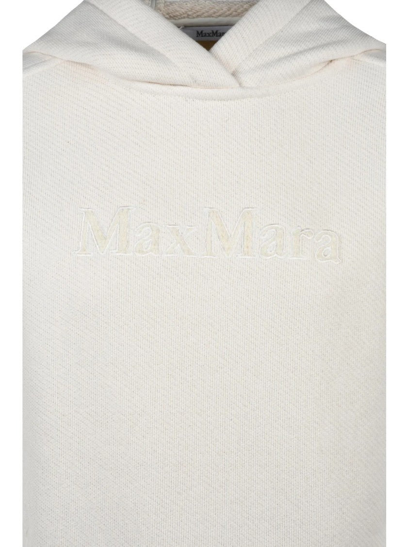 Max Mara Cotton Blend Sweatshirt With Subtle Embroidered Logo