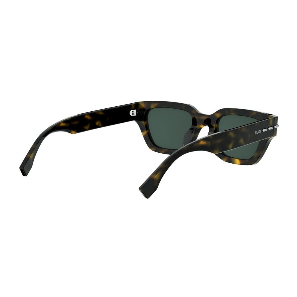 Fendi Saddlery Square Tortoiseshell Sunglasses With Selleria Stitching