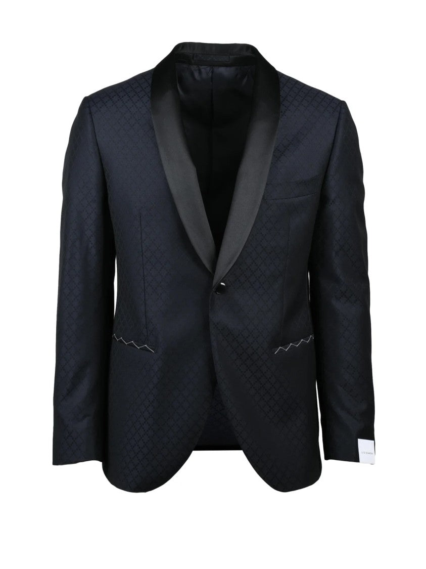 Luigi Bianchi Luigi Bianchi Black Jacket With Satin Lapel