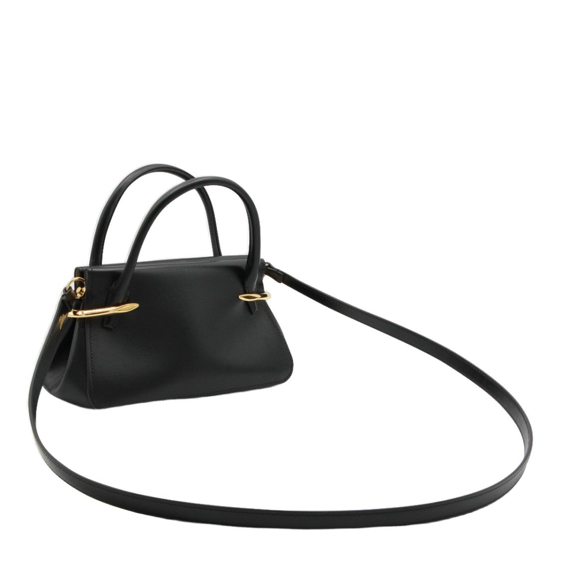 Givenchy Structured Black Handbag With Gold-Tone Accents