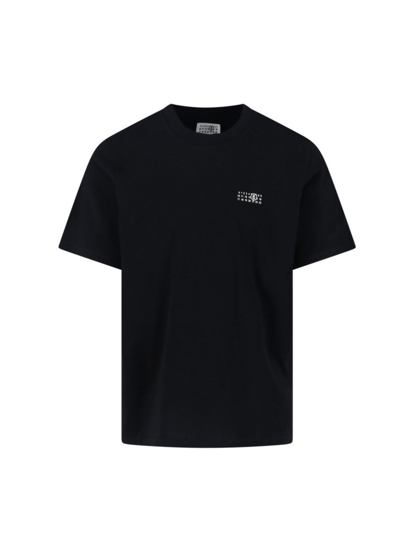 Mm6 By Maison Margiela Contrasting Logo Black Cotton T-Shirt With Bold Back Print