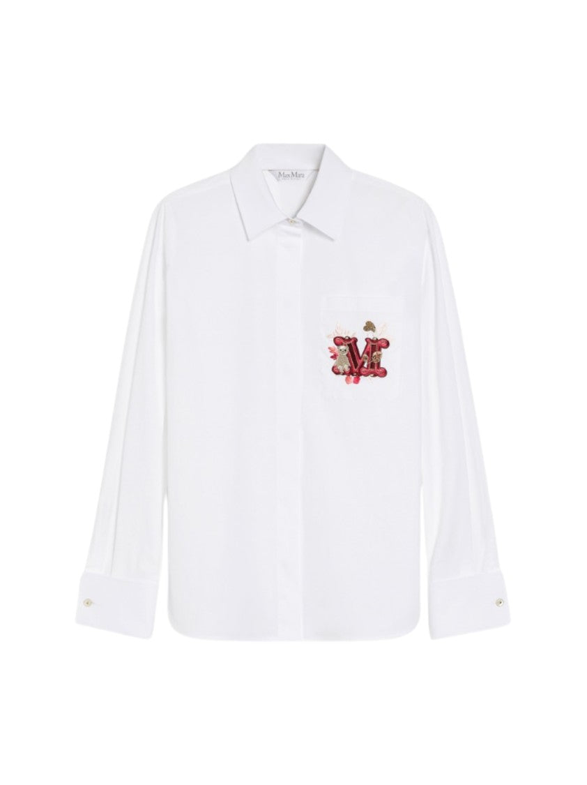 Max Mara Long Sleeve White Shirt With Classic Collar