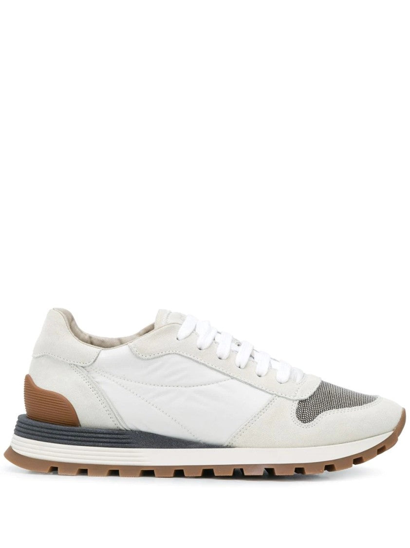 Brunello Cucinelli Beige Lace-Up Sneakers