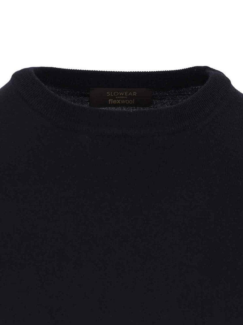 Zanone Virgin Wool Sweater – Dark Blue