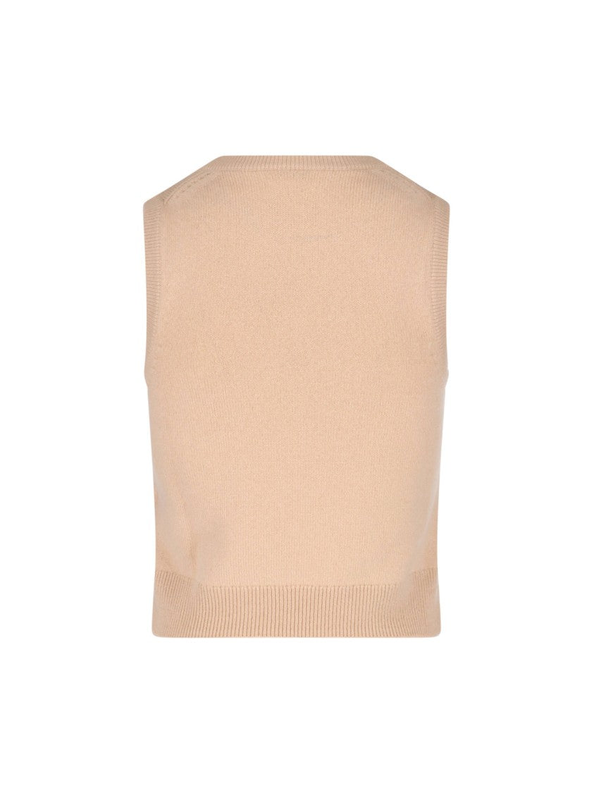 Céline Cashmere Tank Top With Ribbed Finishes