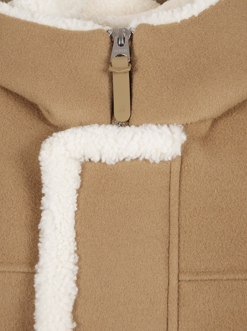 Mackage Casual Brown Jacket With Shearling Trim