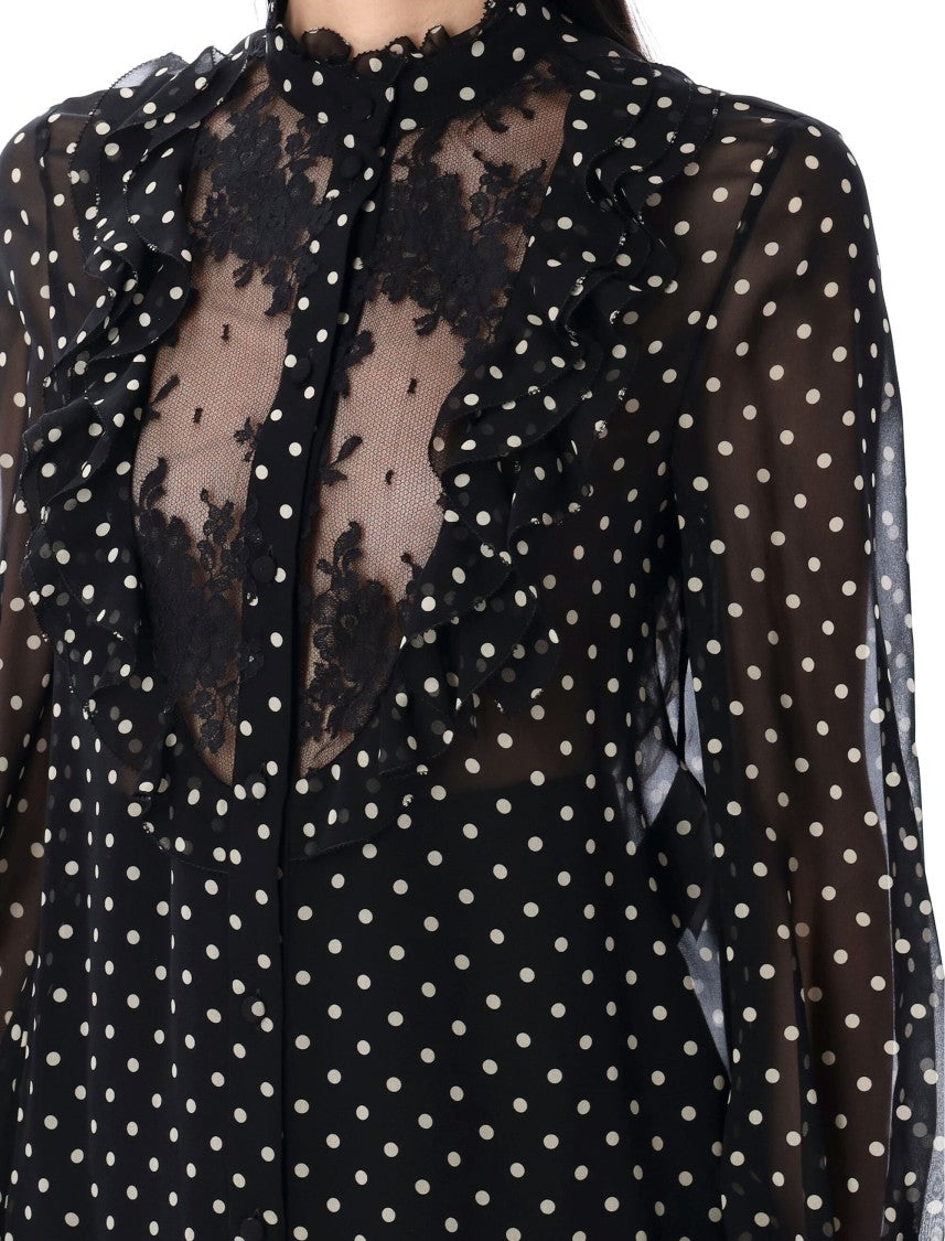 Valentino Garavani Pois Ruffle Blouse