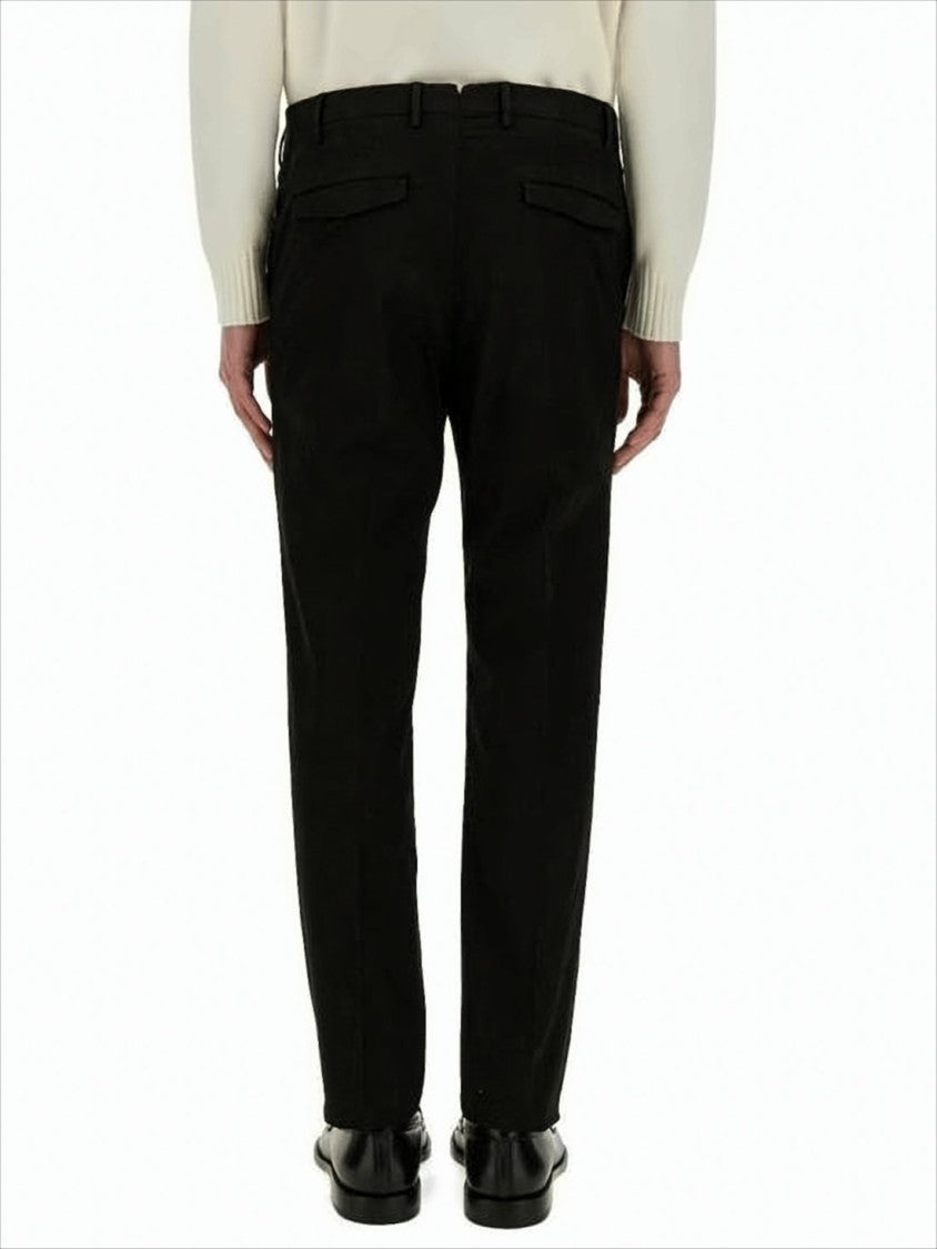 Pt Torino Tailored Slim Fit Black Suit Pants With Flat Waistband