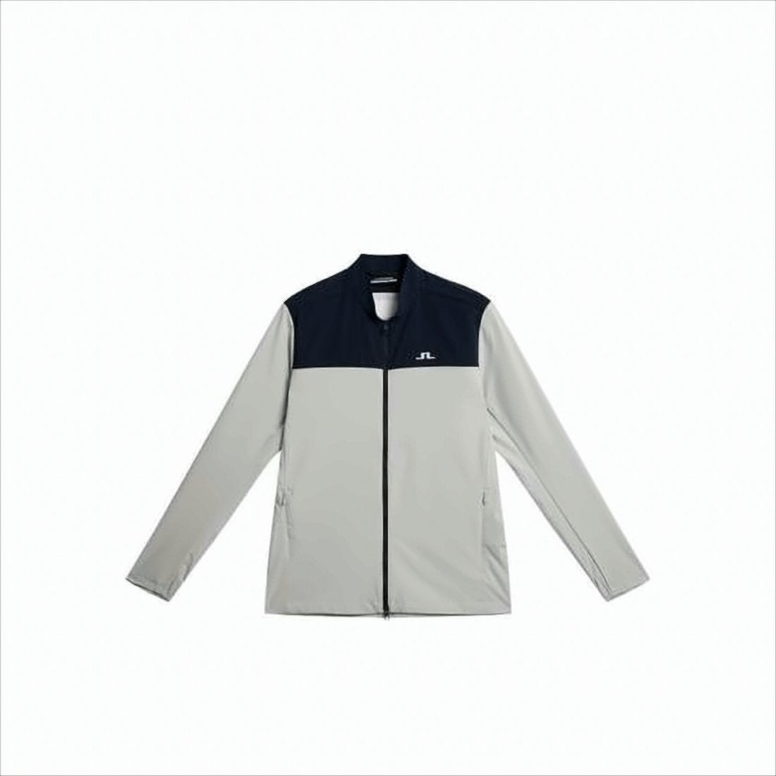 J Lindeberg Light Grey Casual Jacket With Navy Geometric Pattern