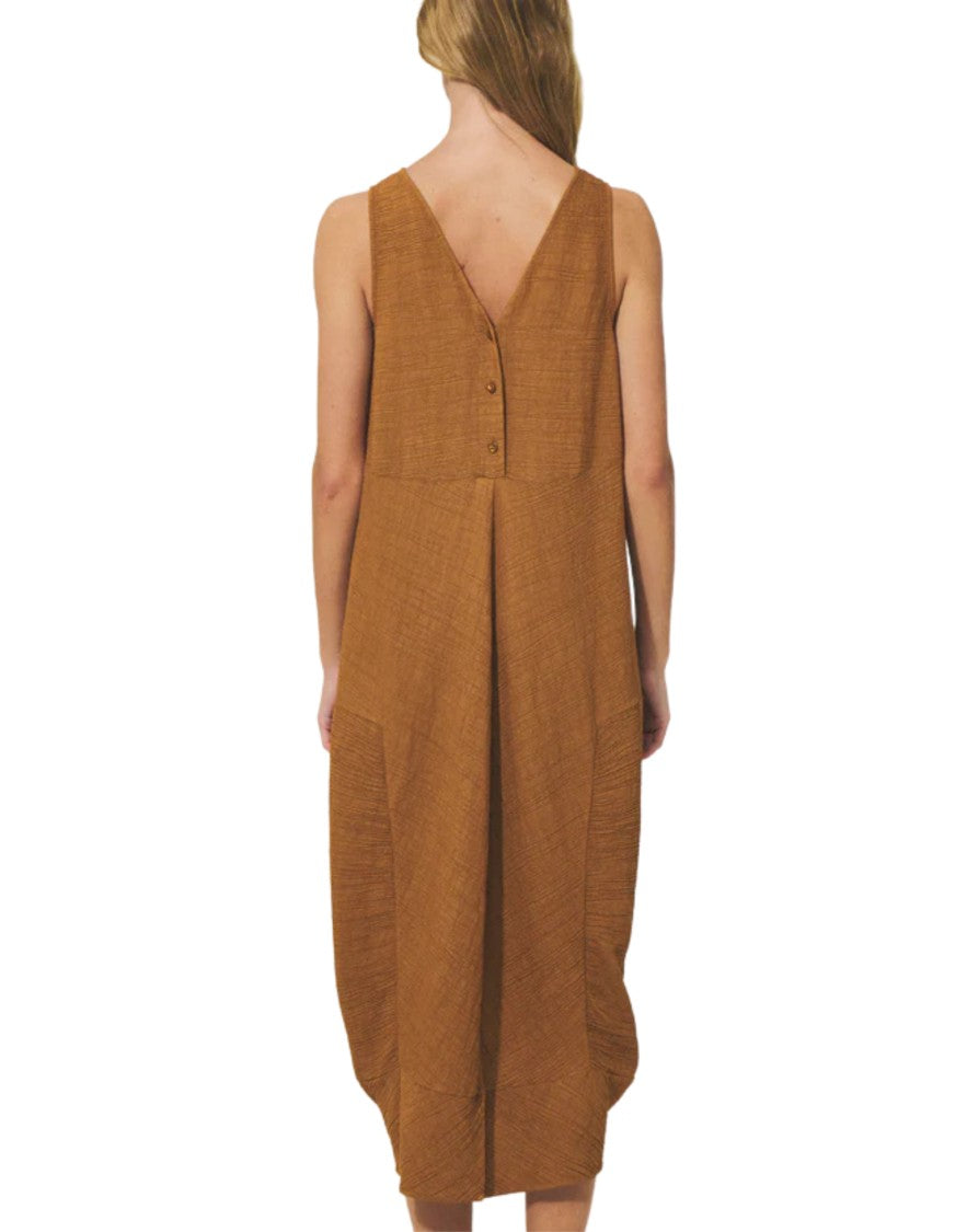 Transit Textural Midi Dress With Double V-Neckline