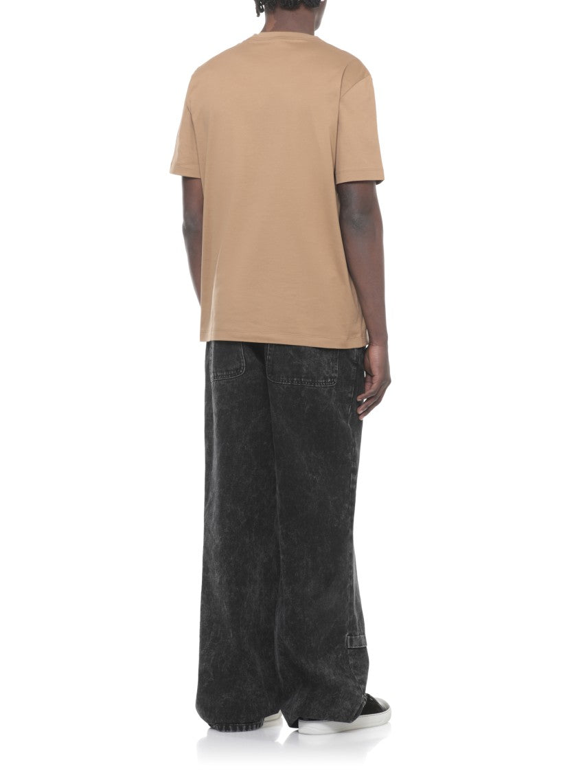Lanvin Brown Logo Embossed Cotton T-Shirt
