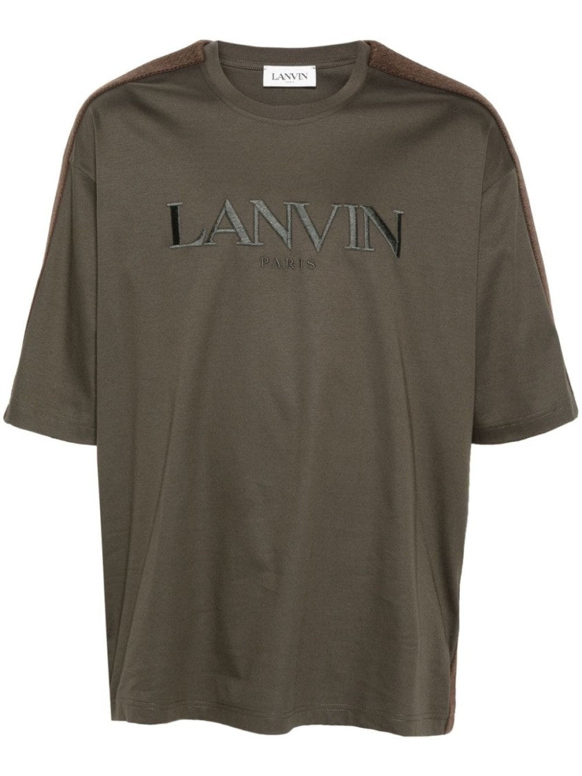 Lanvin Dark Olive Green Cotton Jersey T-Shirt