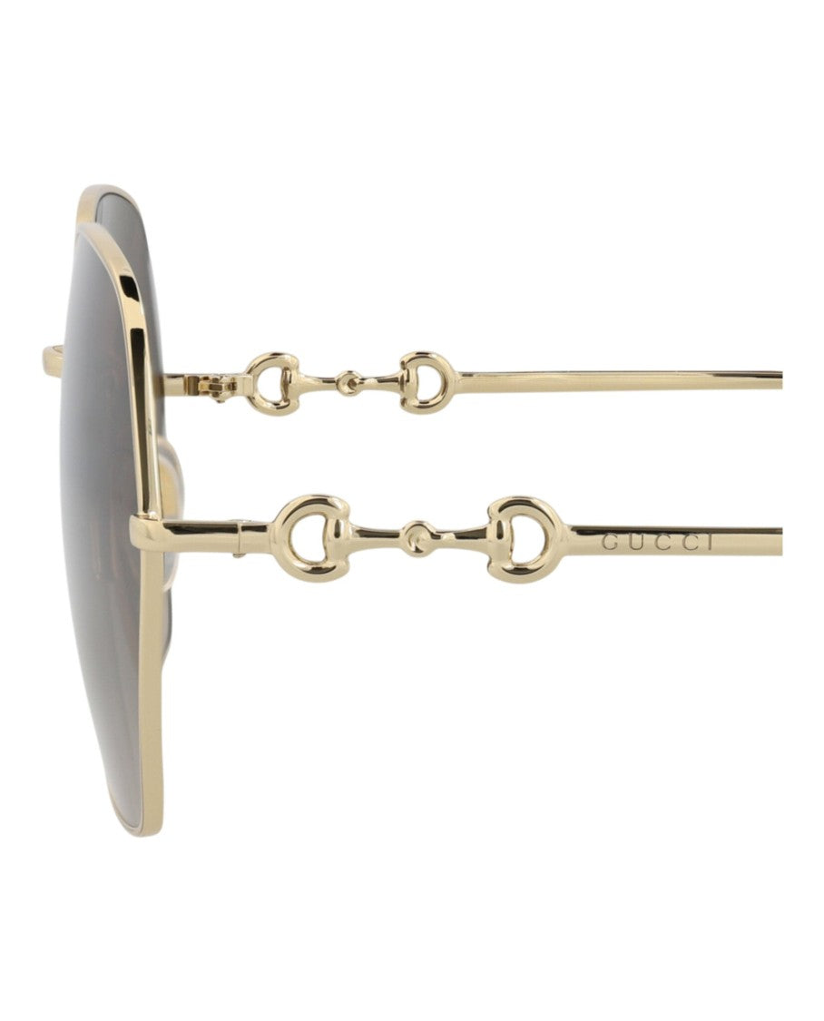 Gucci Square-Frame Metal Sunglasses