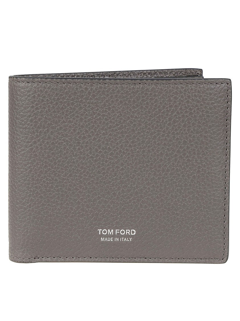 Tom Ford T Line Classic Textured Calf Leather Bi-Fold Wallet