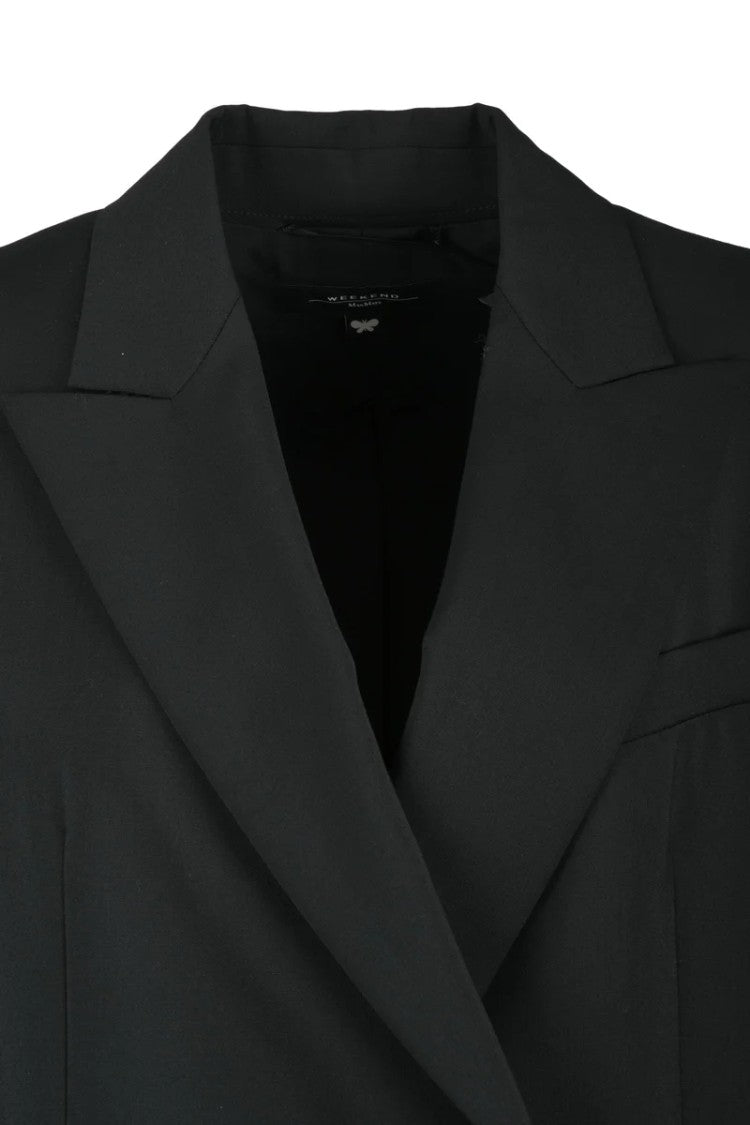 Max Mara Long Jacket Virgin Wool - Black