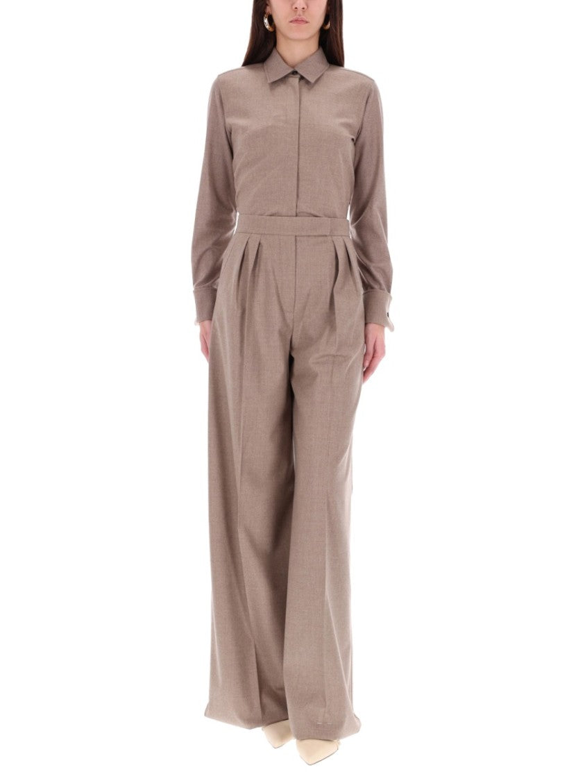 Max Mara Thebaid Pleated Cashmere-Blend Shirt