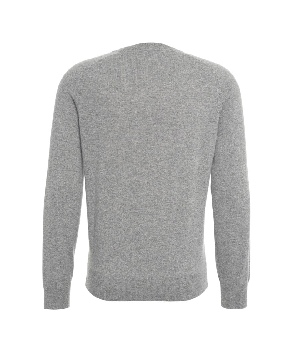 Kangra Cashmere Crew Neck Sweater With Ribbed Detailing