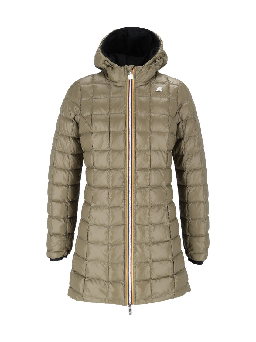 K-Way Denise St Thermo Double Hooded Quilted 3/4 Down Jacket