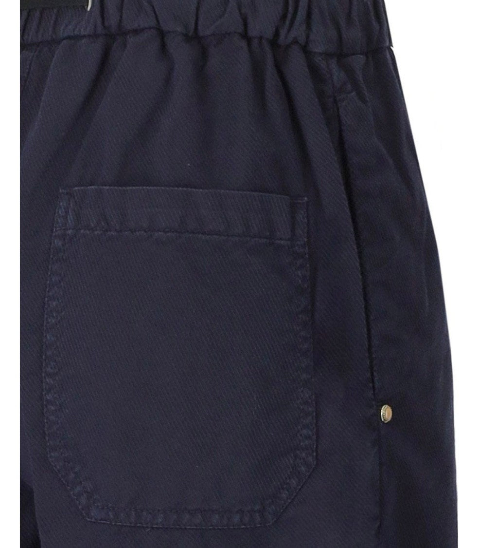 White Sand Carol Blue Ribbed Trousers