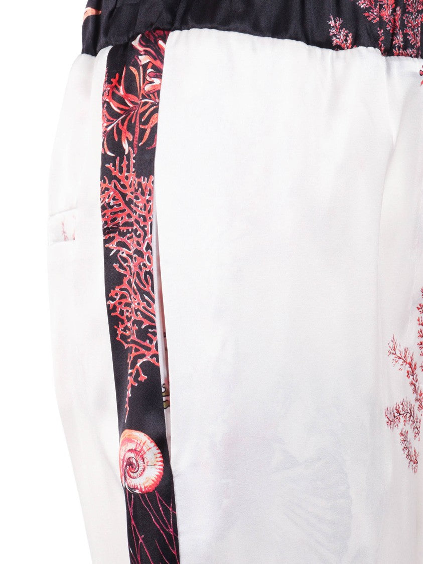 Shirt A Porter Marine Print Silk Contrast Shorts