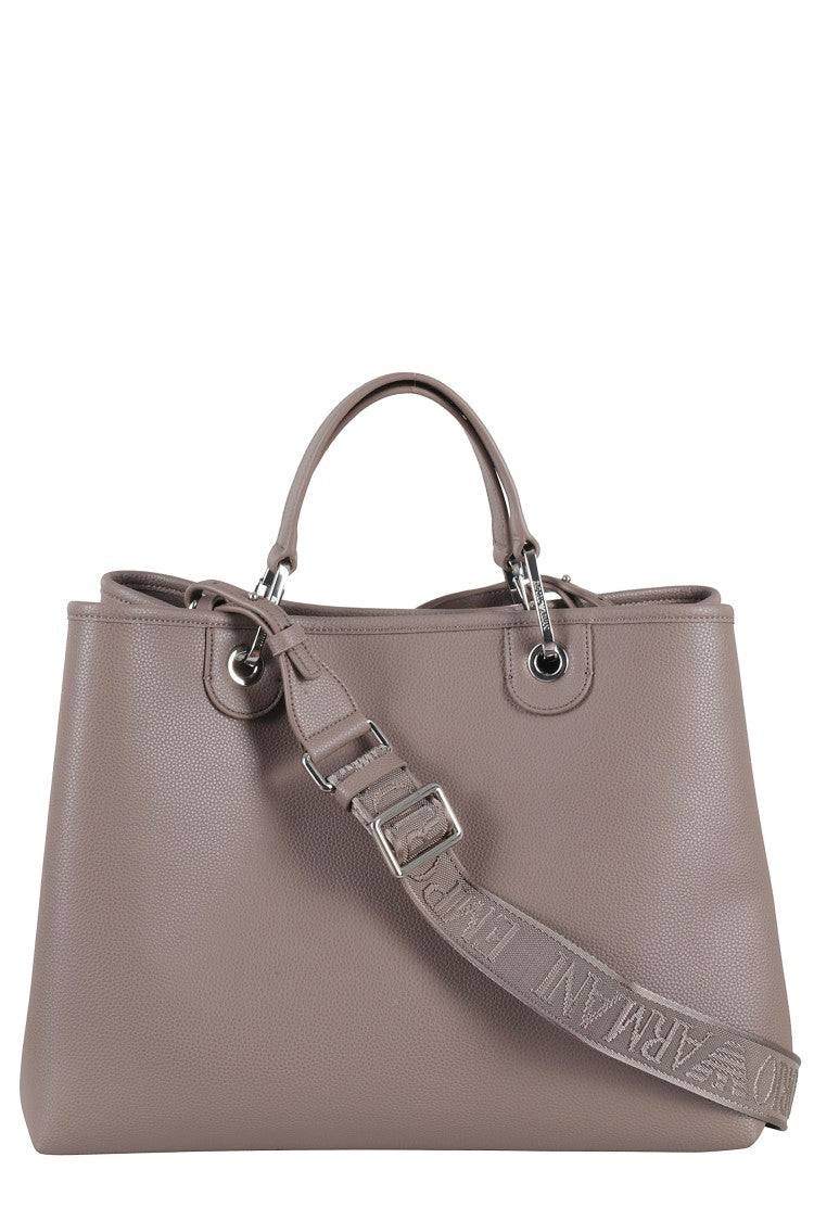 Emporio Armani Medium Taupe Structured Shopping Bag
